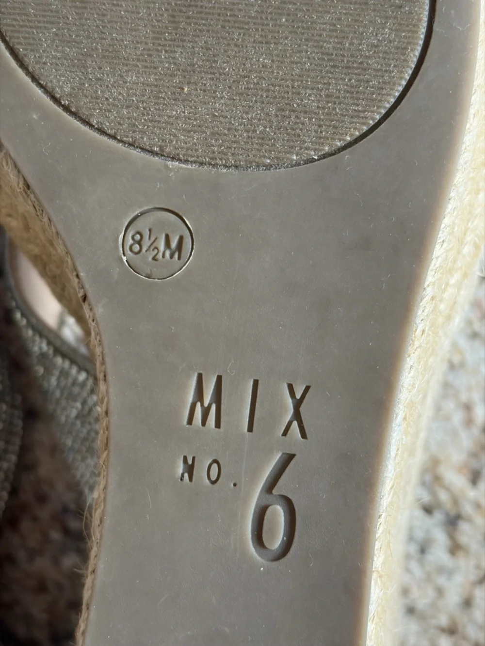 Mix No. 6 Silver Rhinestone Espadrille Wedge Sandals Women’s 8.5 EUC